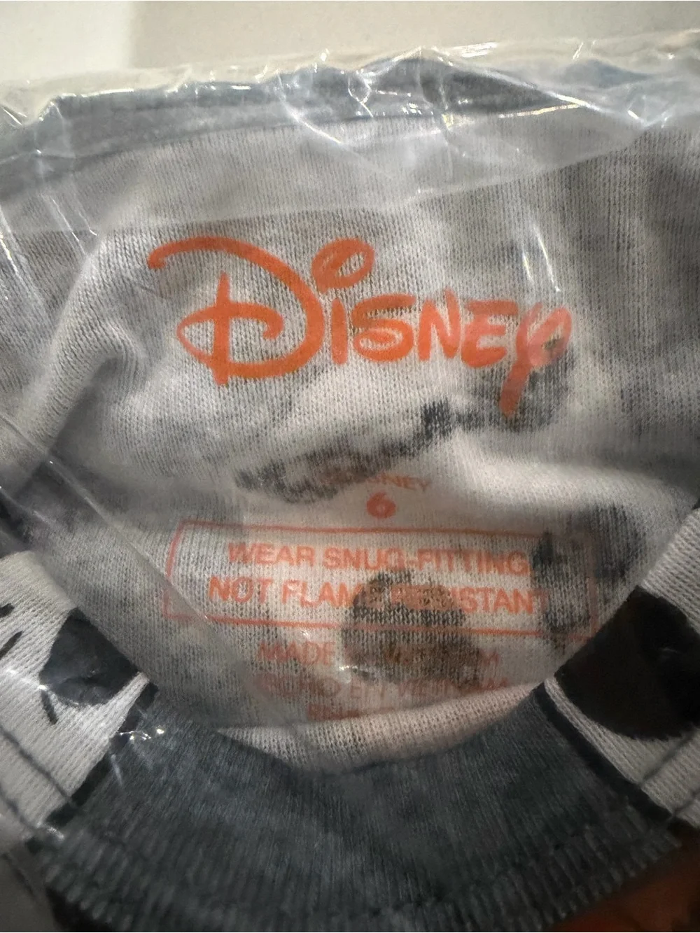 Disney Gray Halloween Pajama Set with Orange Pumpkins & White Skulls
